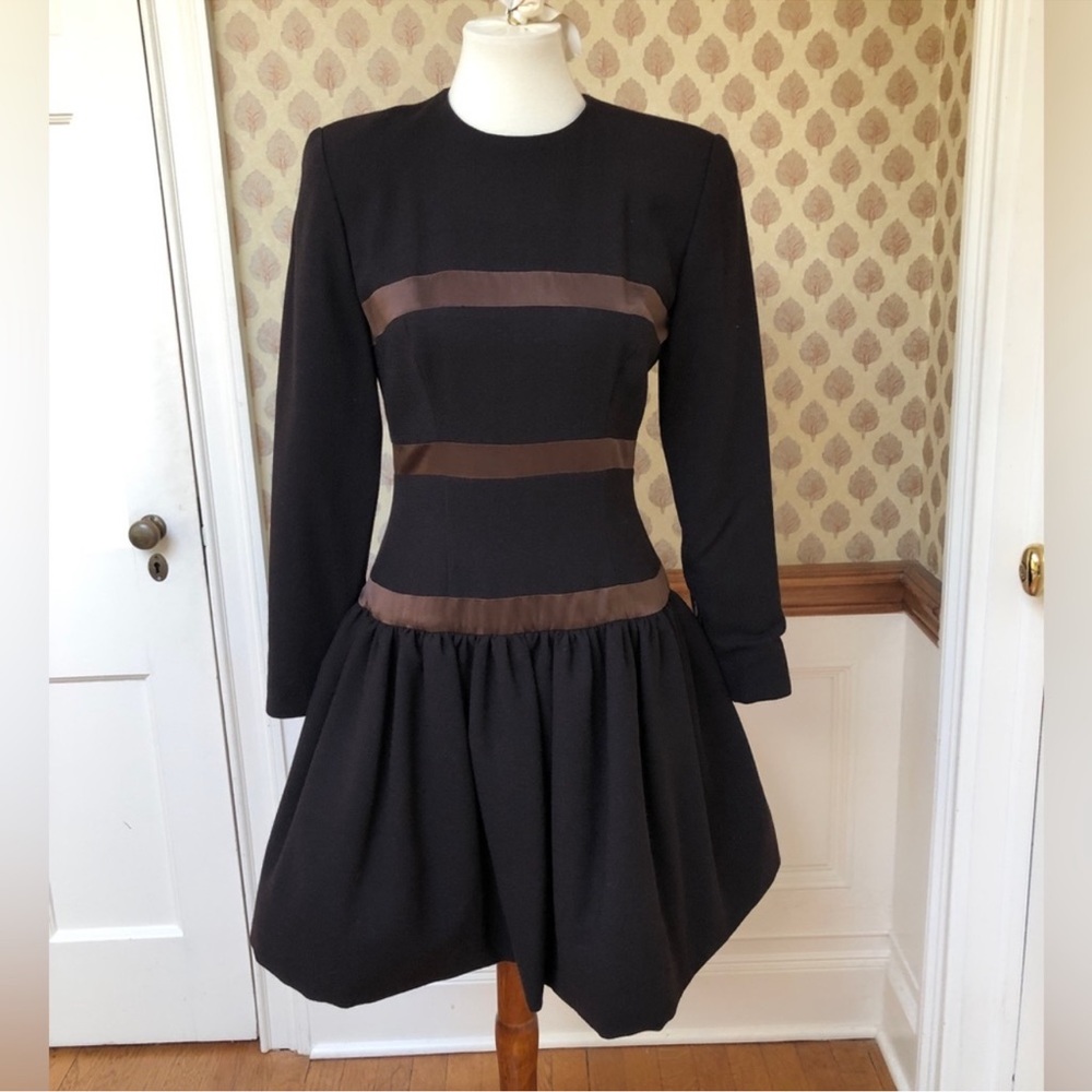 Fabian Molina Brown Wool Crepe Dress Size 6